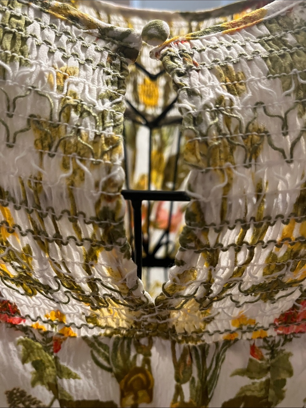 Rose & Olive White Floral Smocked Peasant Blouse - Picture 7 of 9